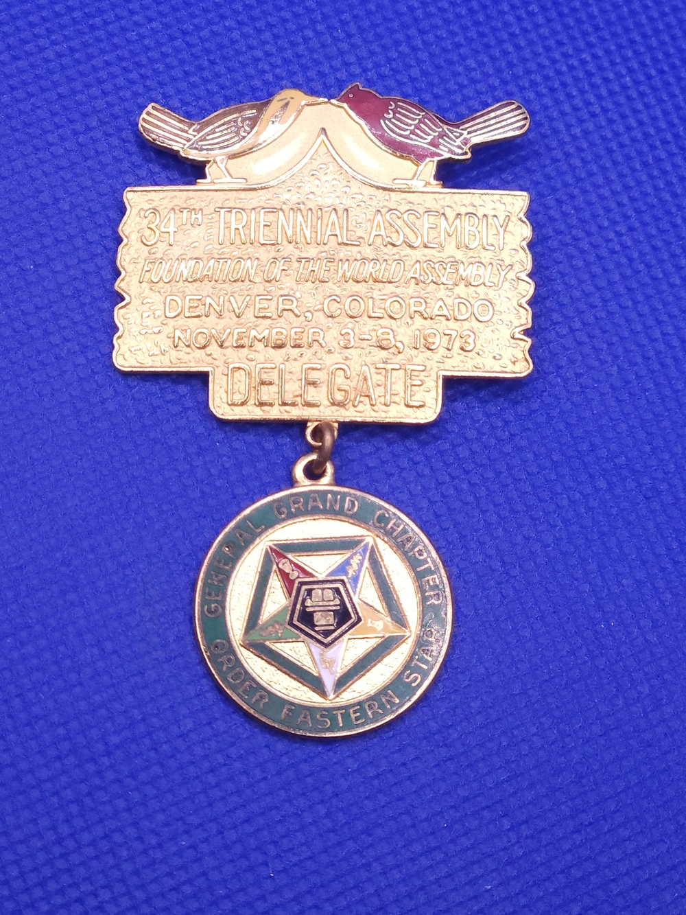 Order of the Eastern Star General Grand Chapter Medal - Multicolor Enamel